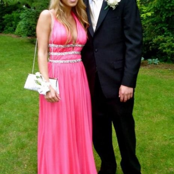La Femme Dresses & Skirts - La Femme Pink Prom dress w rhinestones size 0